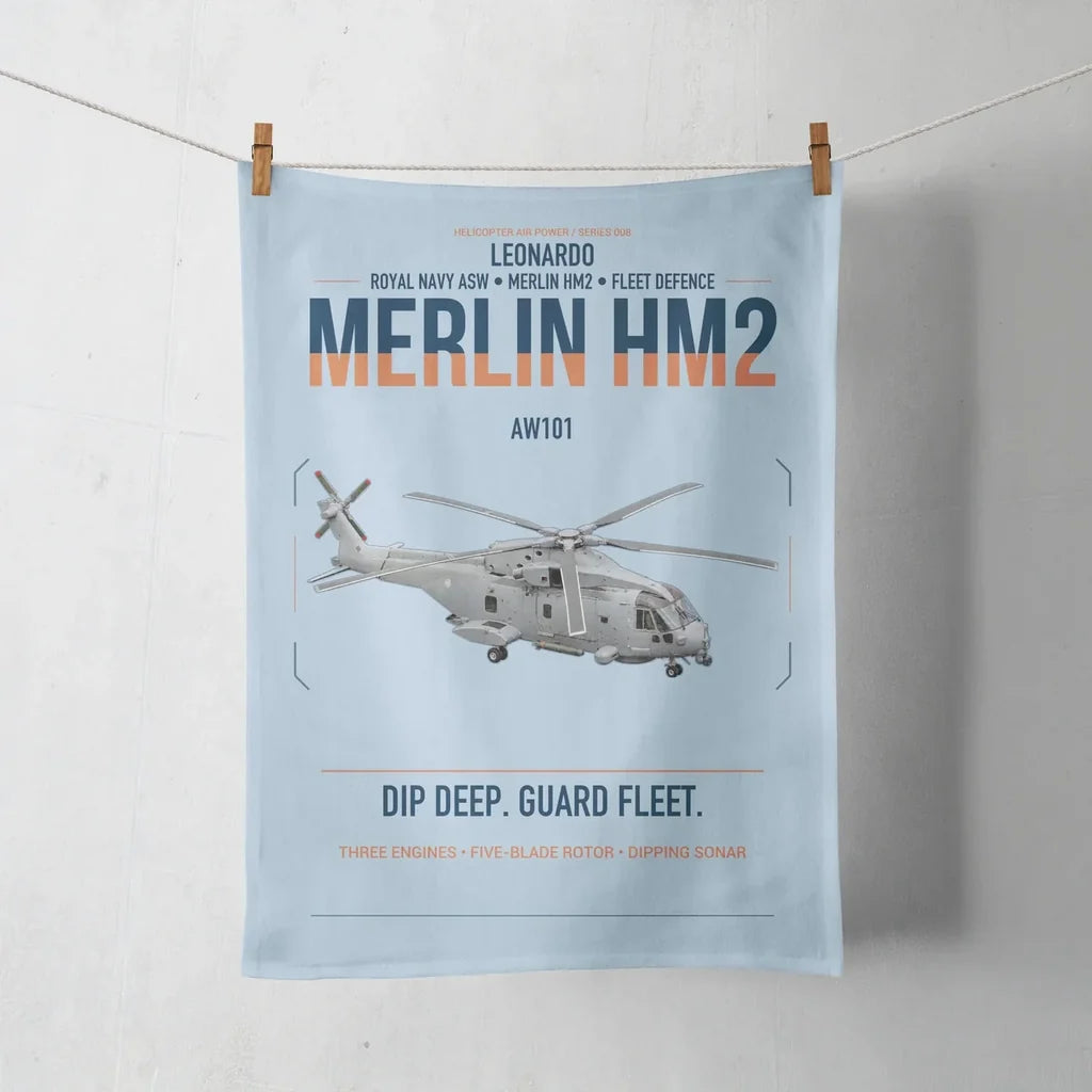 Leonardo AW101 Merlin HM2 design on light blue towel