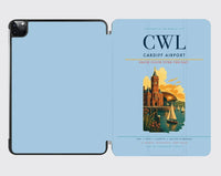 Thumbnail for Cardiff Airport (CWL) design on light blue ipad tablet case