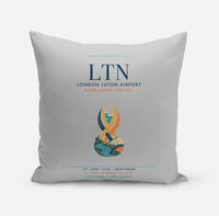 Thumbnail for London Luton Airport (LTN) design on light gray pillow