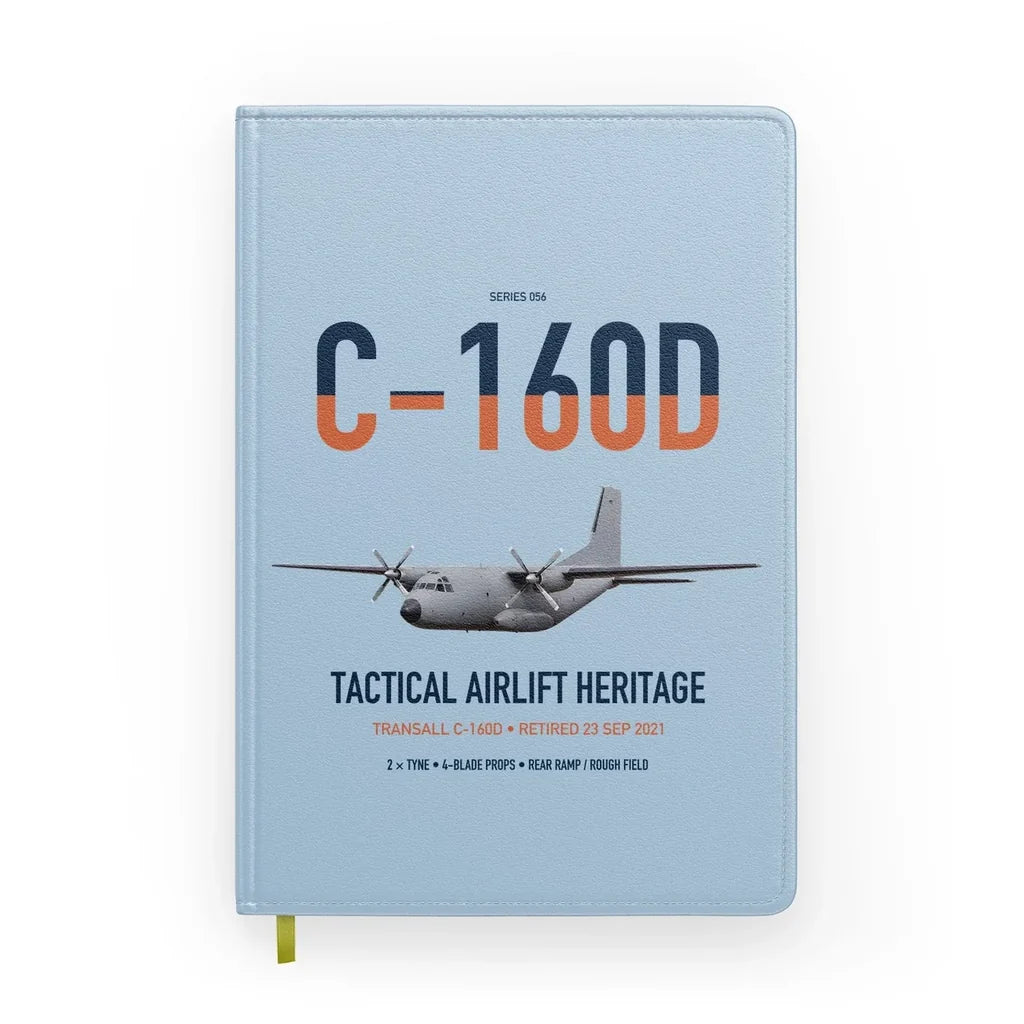 Transall C-160D design on light blue notebook