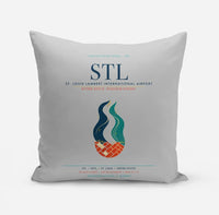 Thumbnail for St. Louis Lambert International Airport (STL) design on light gray pillow