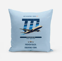 Thumbnail for Boeing 777-200ER design on light blue pillow