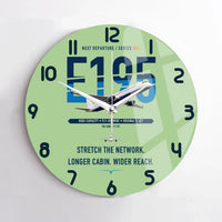 Thumbnail for Embraer E195 design on light green no frame wall clock