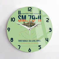 Thumbnail for Savoia-Marchetti SM.79-II Sparviero design on light green no frame wall clock