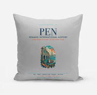 Thumbnail for Penang International Airport (PEN) design on light gray pillow