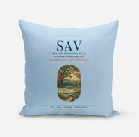 Thumbnail for Savannah-Hilton Head International Airport (SAV) design on light blue pillow