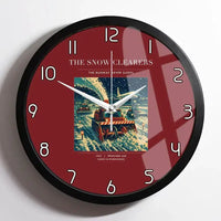 Thumbnail for VINTAGE G4105 - The Snow Clearers - Designed Wall Clocks design on darkred framed