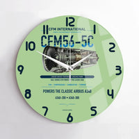 Thumbnail for CFM56-5C design on light green no frame wall clock