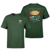 Thumbnail for VINTAGE G4433 - The First Frost Ferry - Double-Side T-Shirt design on darkgreen double side t shirt