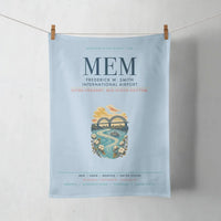 Thumbnail for Frederick W. Smith International Airport Memphis (MEM) design on light blue towel