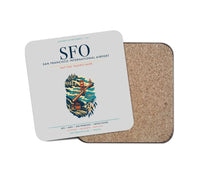 Thumbnail for San Francisco International Airport (SFO) design on light gray 1 piece coaster