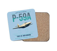 Thumbnail for P-59A Airacomet design on light blue 1 piece coaster