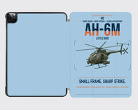 Thumbnail for MD AH-6M Little Bird design on light blue ipad tablet case