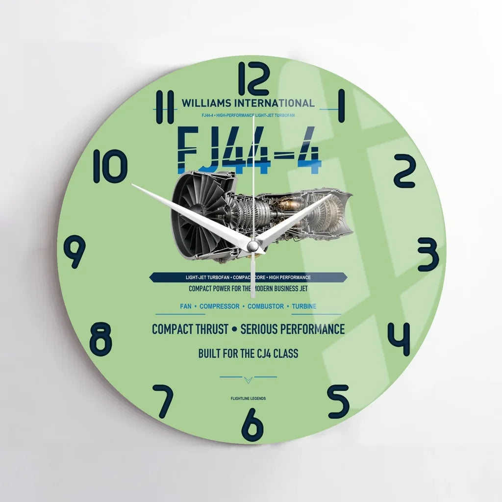 FJ44-4 design on light green no frame wall clock