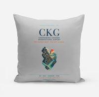 Thumbnail for Chongqing Jiangbei International Airport (CKG) design on light gray pillow