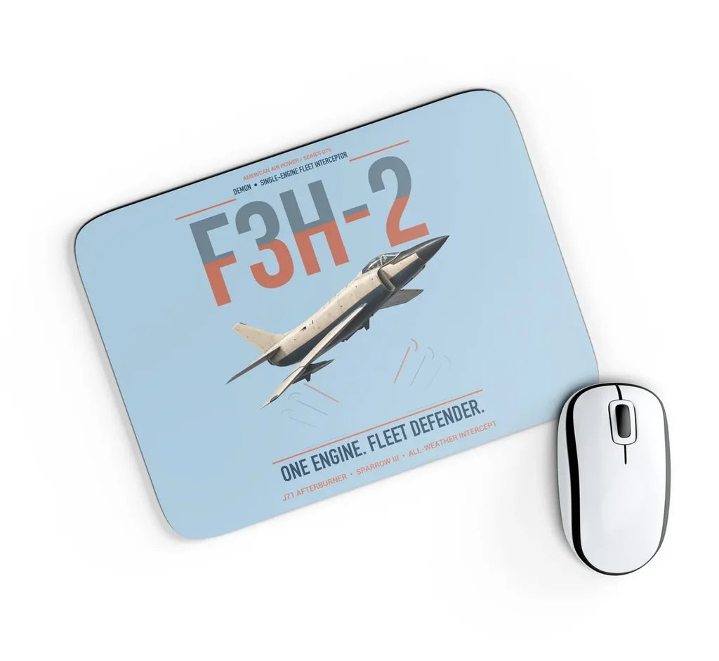 F3H-2 Demon design on light blue rectangle mouse pad