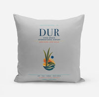 Thumbnail for King Shaka International Airport (DUR) design on light gray pillow
