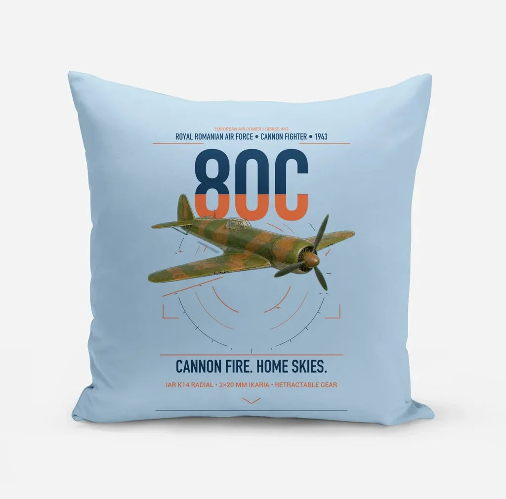 IAR 80C design on light blue pillow