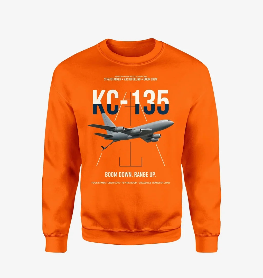 KC-135 STRATOTANKER design on orange sweatshirt