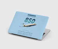 Thumbnail for Bombardier Challenger 850 design on light blue MacBook case