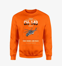 Thumbnail for Leonardo CH-149 Cormorant design on orange sweatshirt