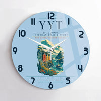 Thumbnail for St. John's International Airport (YYT) design on light blue no frame wall clock