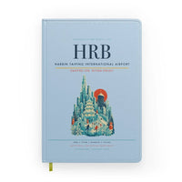 Thumbnail for Harbin Taiping International Airport (HRB) design on light blue notebook