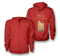 Thumbnail for Can Tho Airport (VCA) design on red premium zipped hoodie