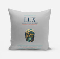 Thumbnail for Luxembourg Airport (LUX) design on light gray pillow