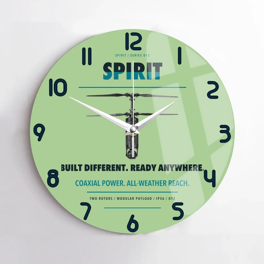Ascent AeroSystems Spirit design on light green no frame wall clock