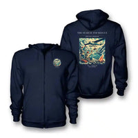 Thumbnail for VINTAGE G4052 - The Search And Rescue - Premium Zipped Hoodie design on navyblue