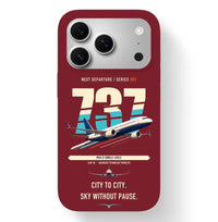 Thumbnail for Boeing 737 MAX 8 design on dark red magsafe iphone case