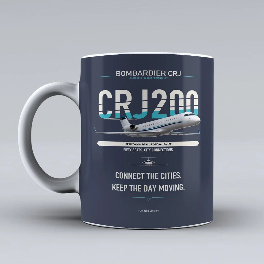 Mug design on dark blue crj200