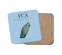 Thumbnail for Glacier Park International Airport (FCA) design on light blue 1 piece coaster