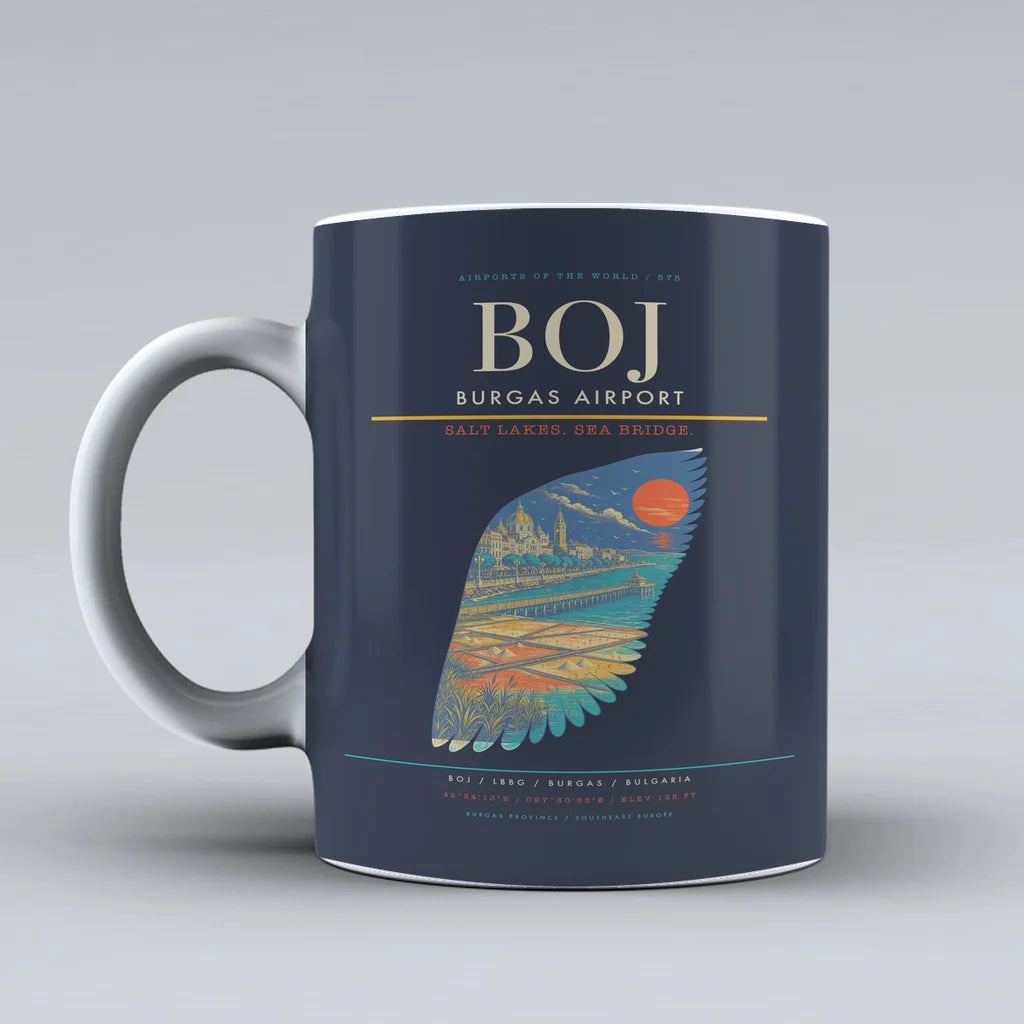 Burgas Airport BOJ Mug - Dark Blue