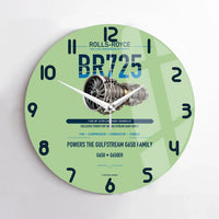 Thumbnail for BR725 design on light green no frame wall clock