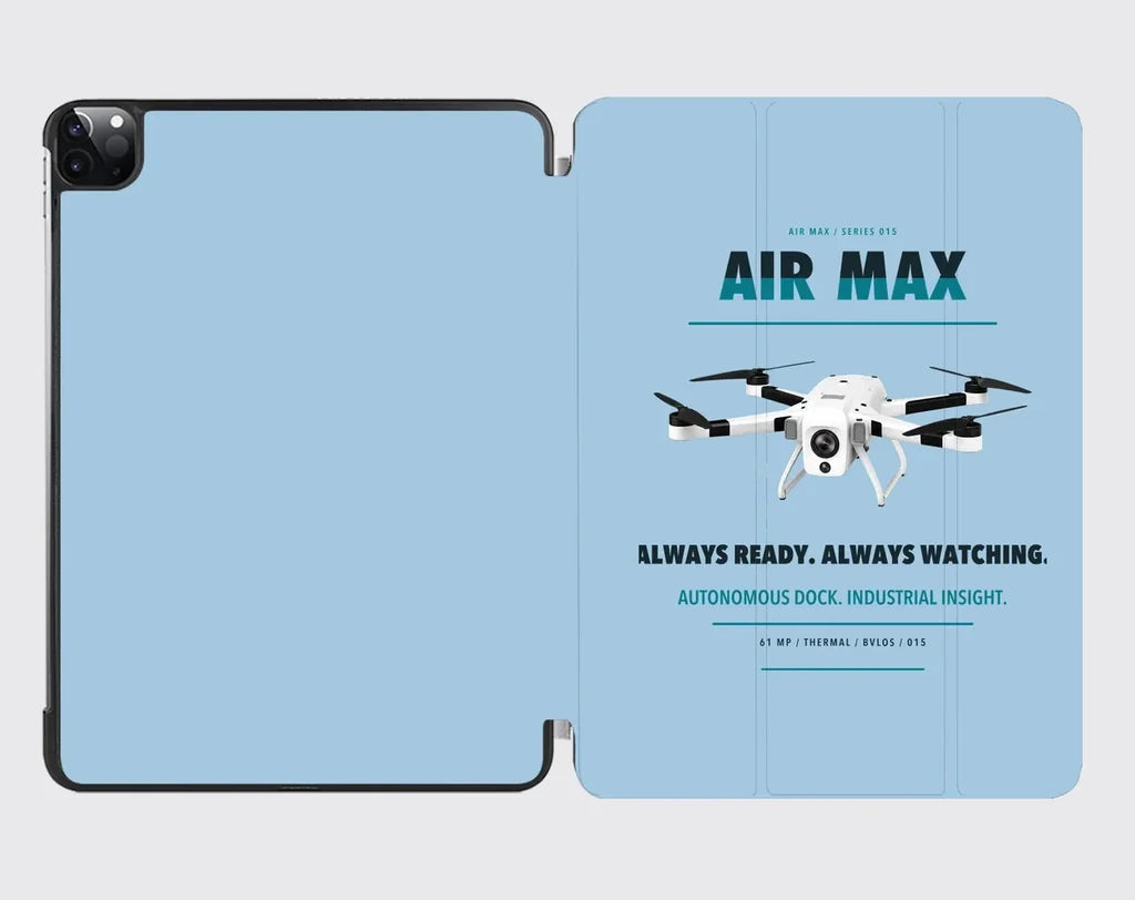 Percepto Air Max design on light blue ipad tablet case