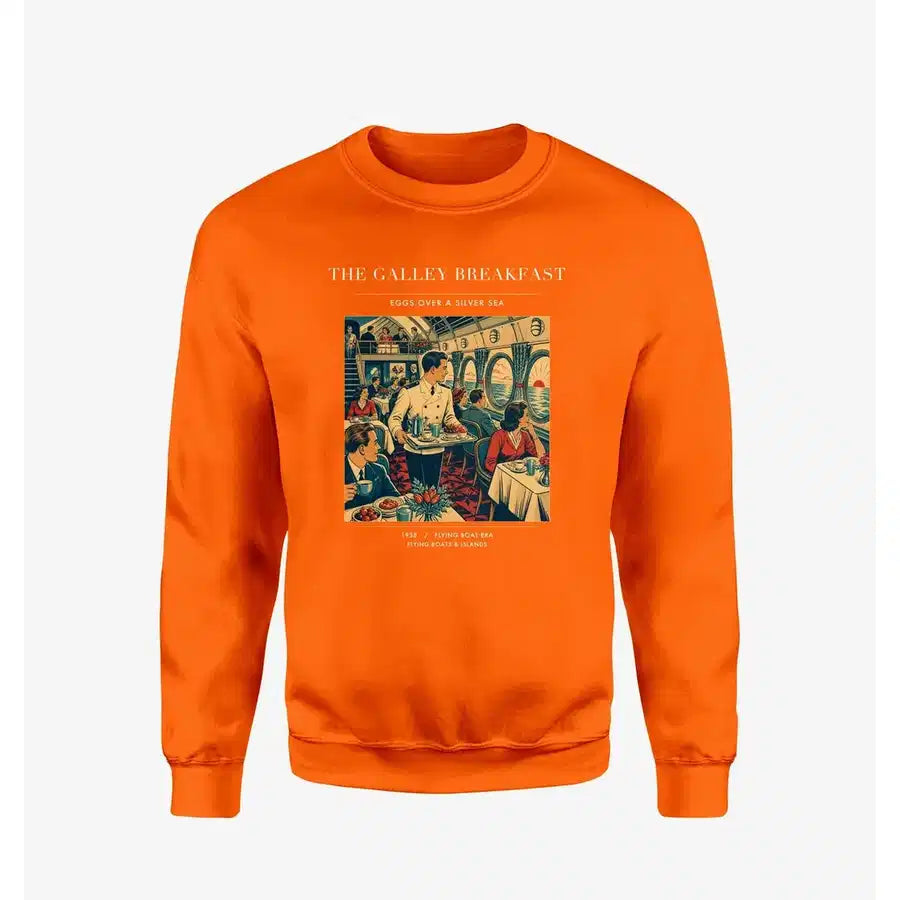 VINTAGE G4184 - The Galley Breakfast - Designed Sweatshirts design on orange