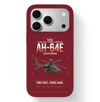 Thumbnail for Boeing AH-64E Apache Guardian design on dark red magsafe iphone case, for iPhone 17 Pro