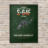 Thumbnail for Erickson S-64F Air Crane vertical canvas print - framed - dark green background