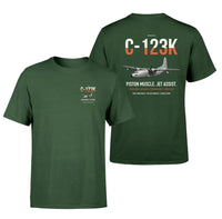 Thumbnail for C-123K Provider design on dark green double-side t-shirt, double-side print