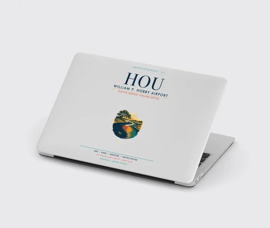William P. Hobby Airport (HOU) design on light gray MacBook case