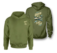 Thumbnail for SIGNAL 22 - Adventure Has A Flight Plan - Double-Side Hoodie design on green army double side hoodie