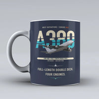 Thumbnail for A380-800 Mug design on dark blue airbus