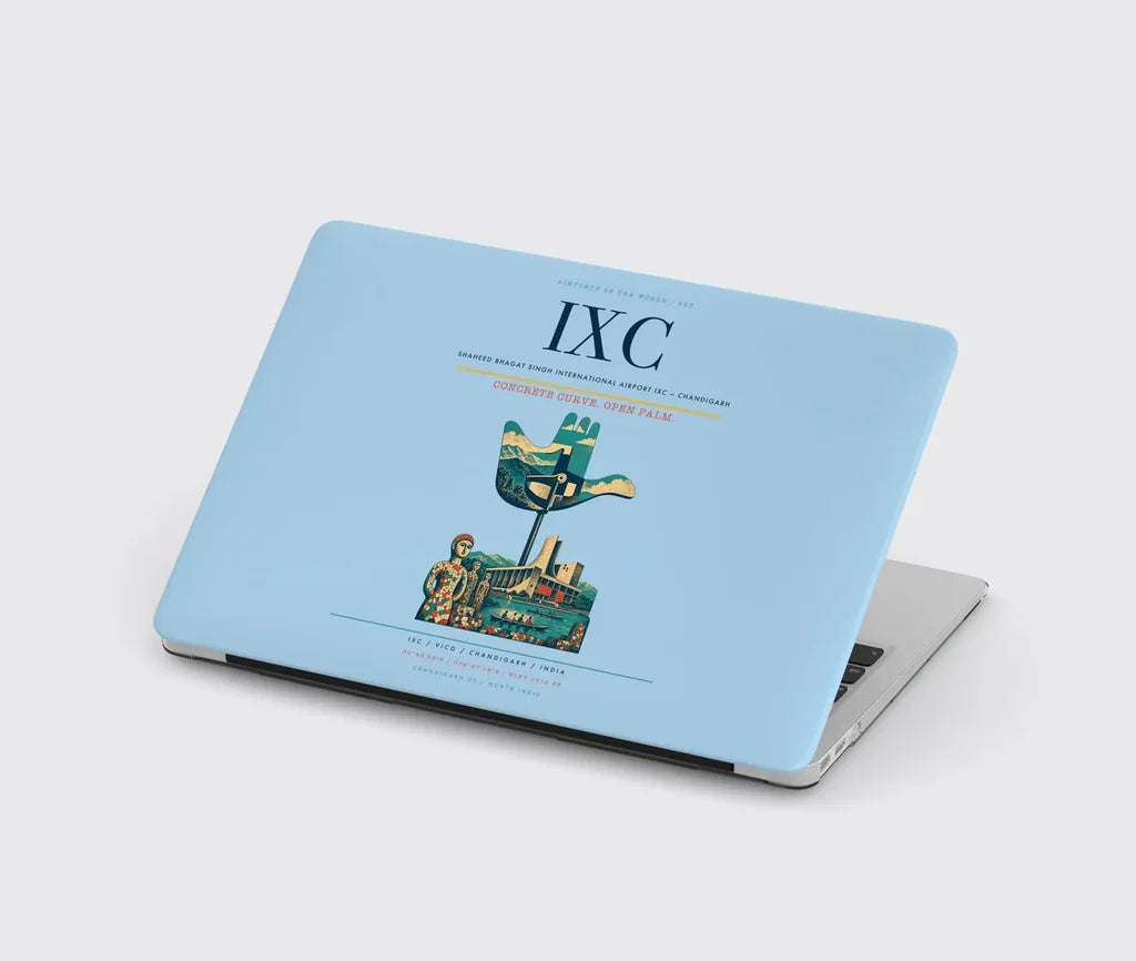 Shaheed Bhagat Singh International Airport (IXC) design on light blue MacBook case