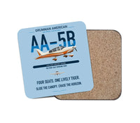 Thumbnail for Grumman American AA-5B Tiger design on light blue 1 piece coaster