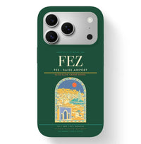 Thumbnail for Fez Airport (FEZ) design on dark green iPhone 17 Pro MagSafe case