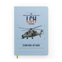Thumbnail for HAL LCH Prachand design on light blue notebook