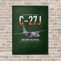Thumbnail for C-27J Spartan vertical canvas print - framed - dark green background