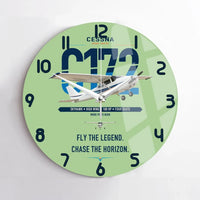 Thumbnail for Cessna 172 Skyhawk design on light green no frame wall clock